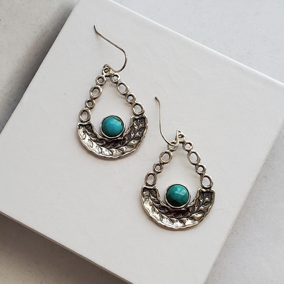 Didae Sterling Silver Turquoise Dangle Earrings - Picture 9 of 15